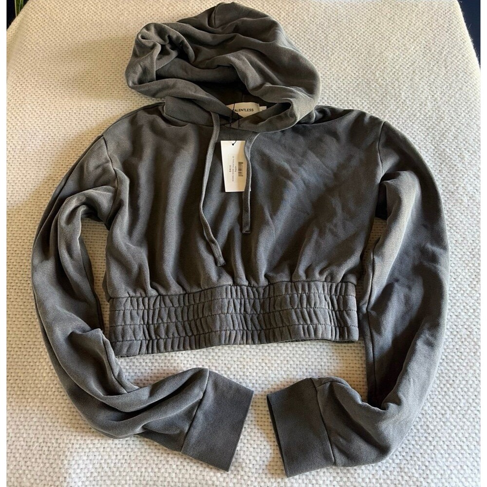NWT Talentless Boxing Hoodie Steel Grey XS Cropped Sweatshirt